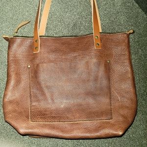 Portland Leather Goods Nutmeg/Sedona? Med Zip Tan Handle Tote